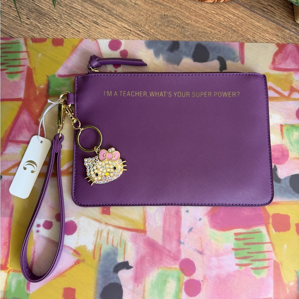 Teacher Appreciation Bundle - Wristlet, Hello Kitty Bag Charm & Pouch w/Gifts - Picture 2 of 8